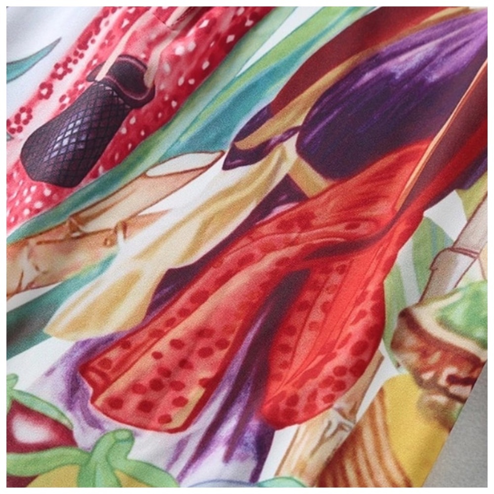 💐 The Delaina Colorful Silk Flowing Dress - Picture 6 of 6